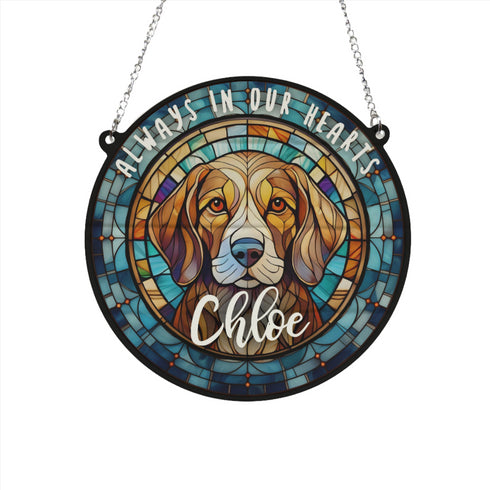 Beagle Memorial Stained Glass Effect Suncatcher